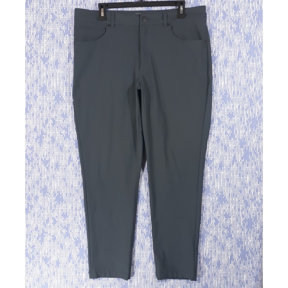 VRST Chino Pants Mens 36 x 30 Slim Fit Flat Front Performance Gray Blue